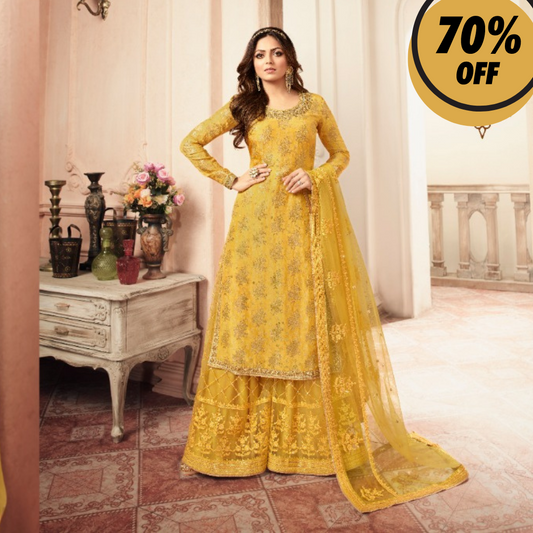 Yellow color designer salwar suit buy online