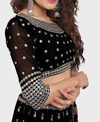 Beautiful Black Color Georgette Designer Lehenga Choli At Low Price - Joshindia