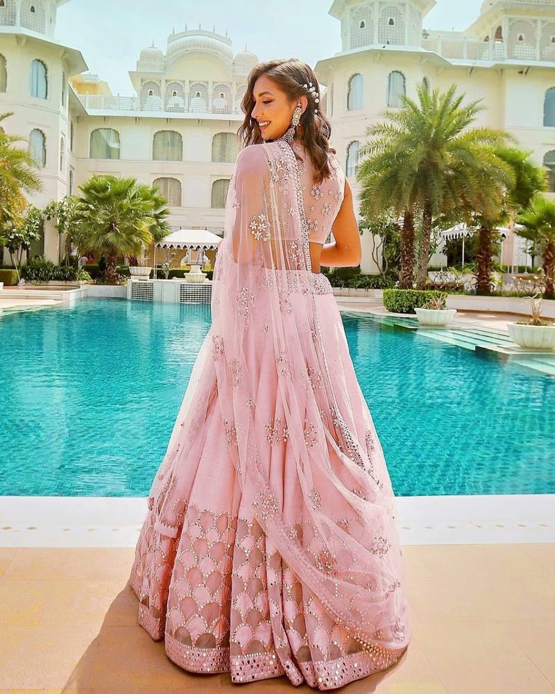 Light Pink Color Designer lehenga choli With Heavy Flair - Joshindia