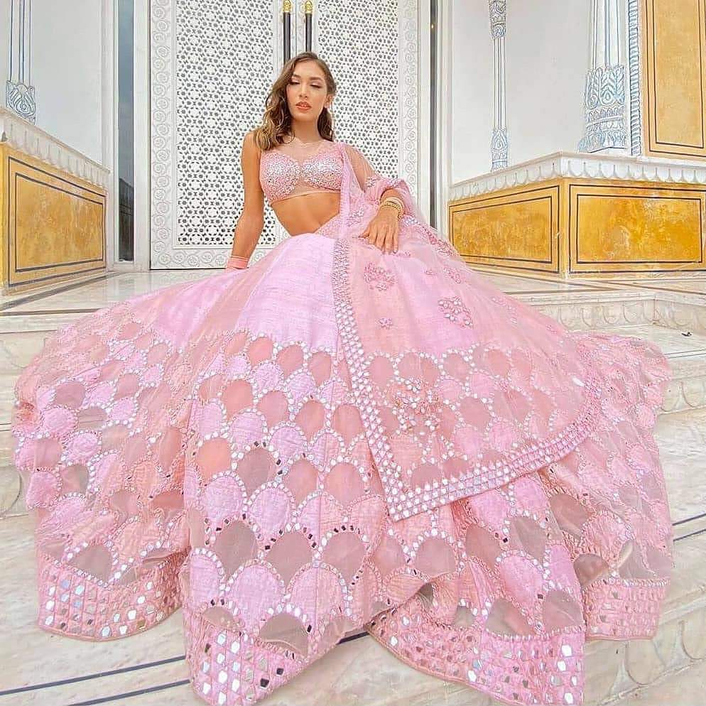Light Pink Color Designer lehenga choli With Heavy Flair - Joshindia