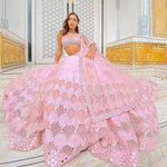 Light Pink Color Designer lehenga choli With Heavy Flair - Joshindia