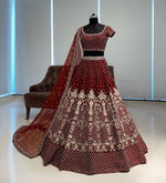 Beautiful Maroon Color Lehenga Choli For Wedding Look - Joshindia