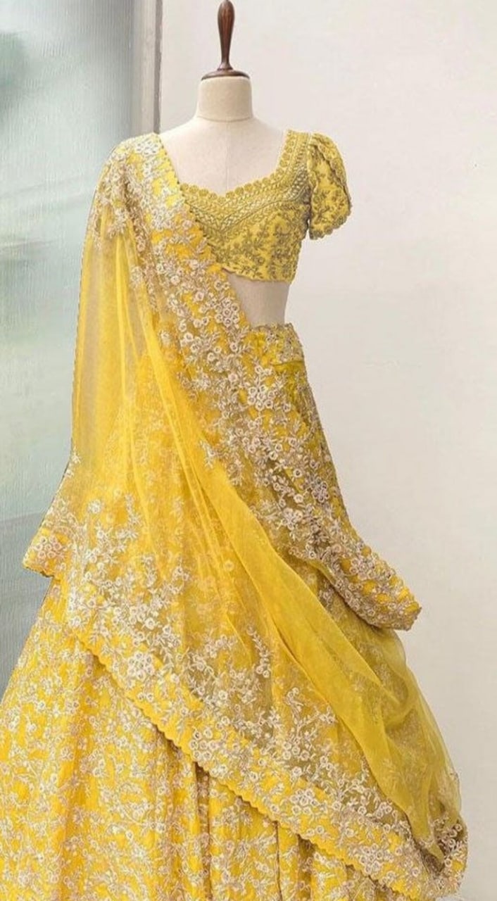 Buy Latest Yellow Color Lehenga Choli Online For Wedding - Joshindia