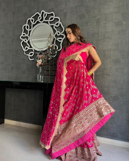 Latest pink color  designer lehenga choli at affordable price
