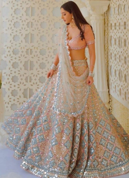 Beautiful Trending Designer Mirror Work Lehenga Choli For Wedding Buy Now