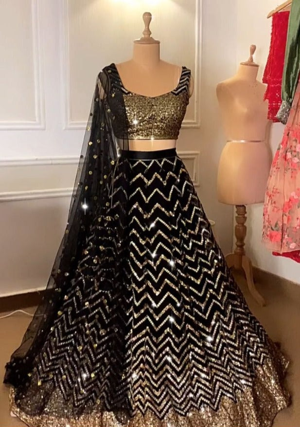 Buy Trendy Black Color Lehenga Choli Online in India - Joshindia