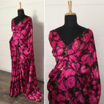 Magenta Satin Silk Designer Silk Saree - Joshindia