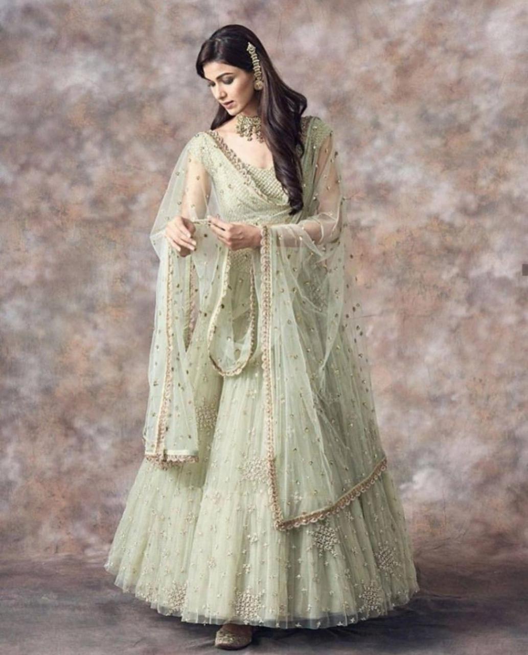Beautiful Light green designer lehenga Choli for Classy looks buy It now - Joshindia