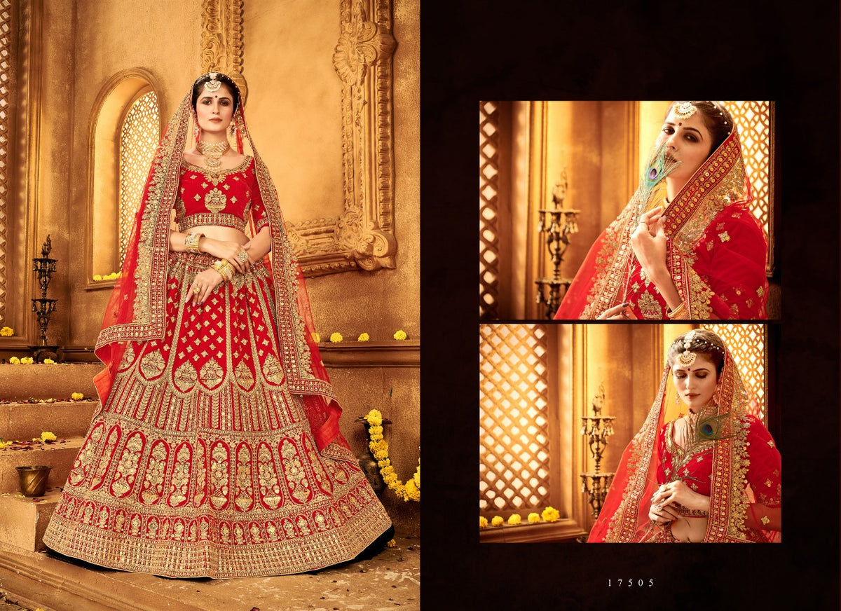 Stunning Red Color Latest Bridal Lehenga Choli - Joshindia