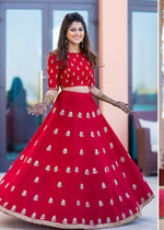 marun color designer net lehenga choli - Joshindia