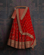 buy online red color designer lehenga choli - Joshindia