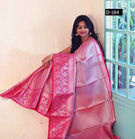 Amazing pink color soft silk saree with blouse - Joshindia