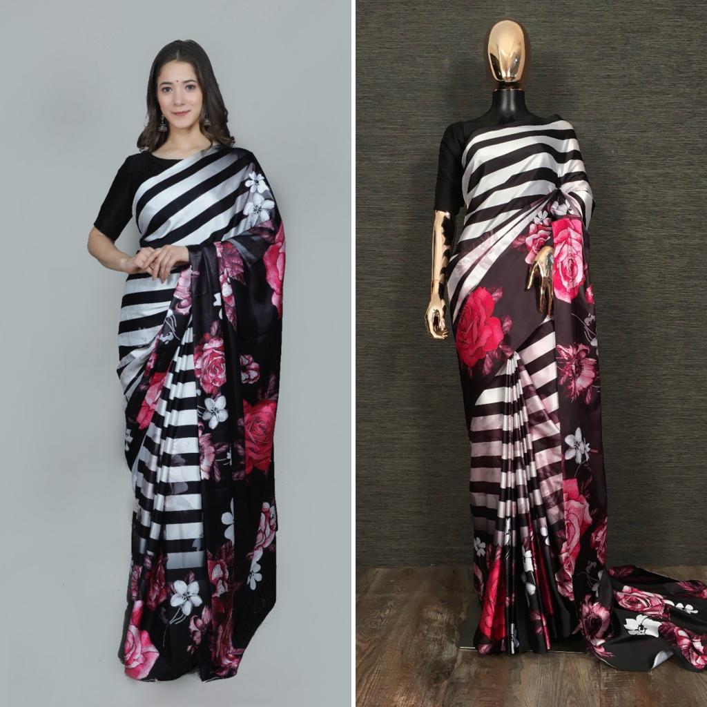 Floral Digital printed Beautiful printed saree buy now