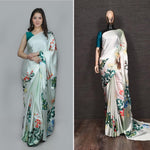 Floral Digital printed Beautiful printed saree buy now - Joshindia