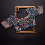 Blue color beautiful designer saree for wedding reception and party - Joshindia