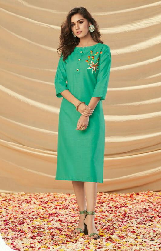 Latest green color kurta design buy now - Joshindia