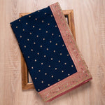 Trendy blue color designer saree at affordable rate - Joshindia