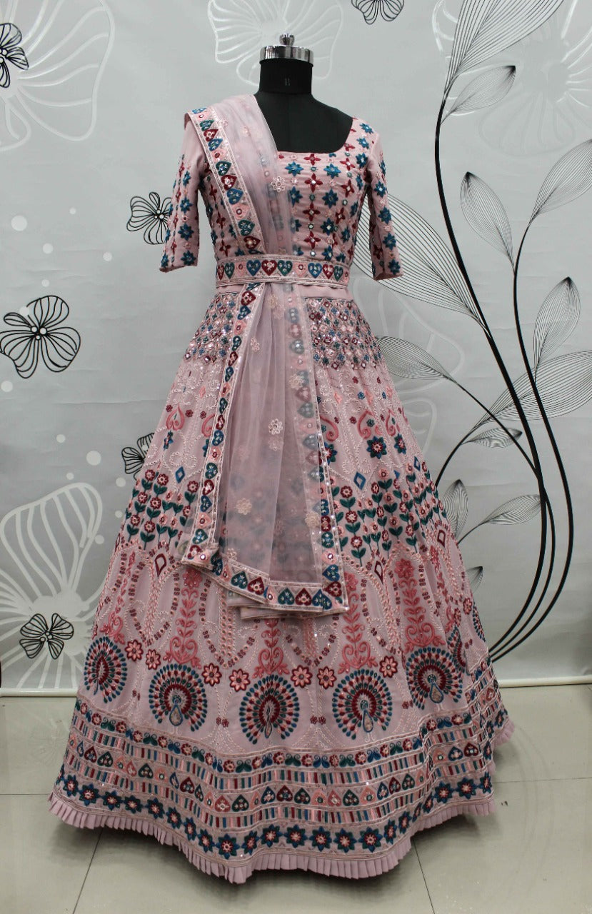 Pink color heavy designer lehenga for wedding functions - Joshindia
