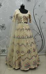 Beige color heavy designer lehenga for wedding functions - Joshindia