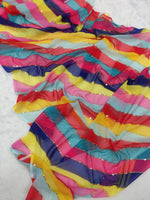 Beautiful multicolor leriya print saree at affordable rate - Joshindia