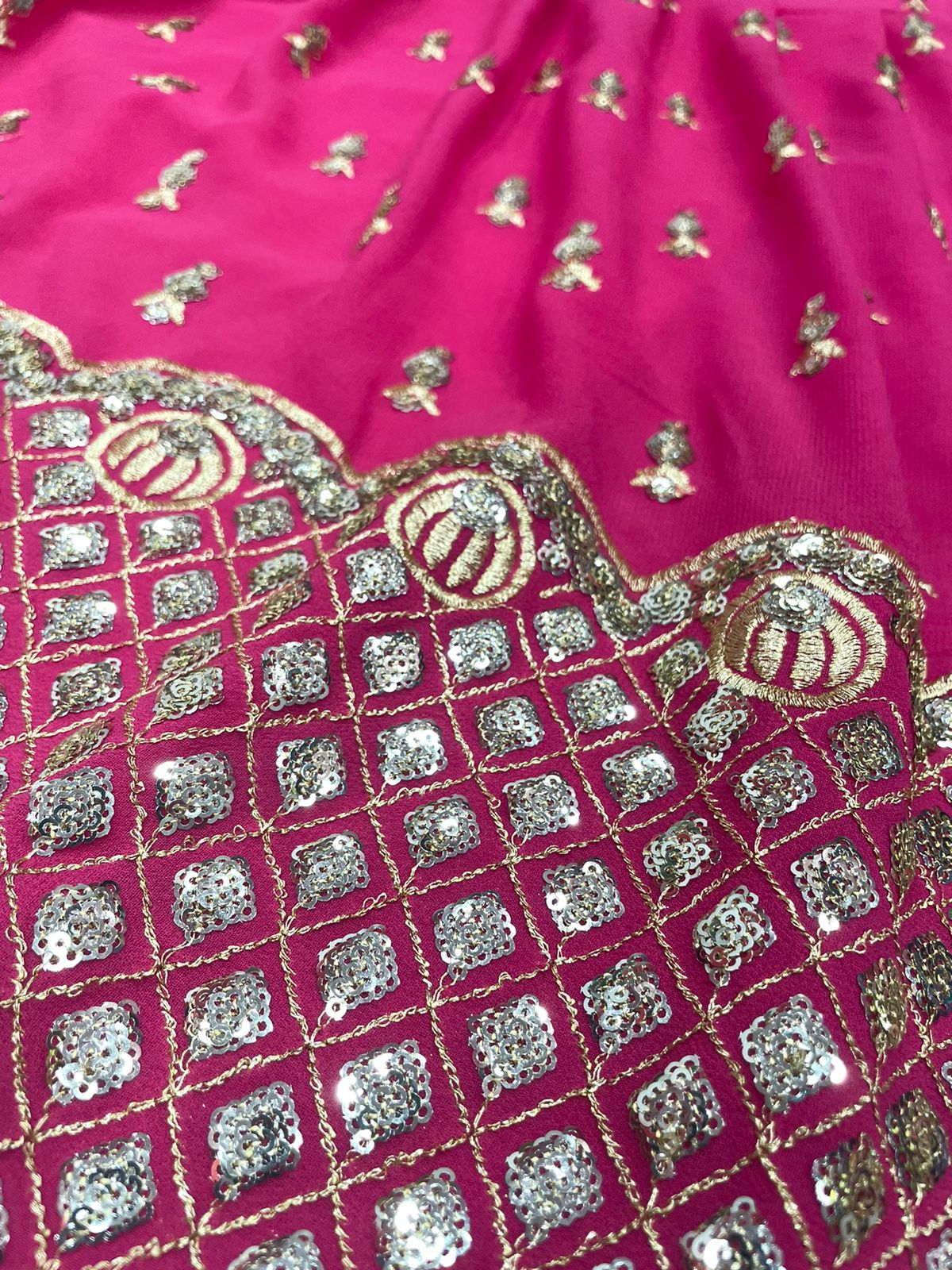 Pink color designer sharara suit for wedding functions