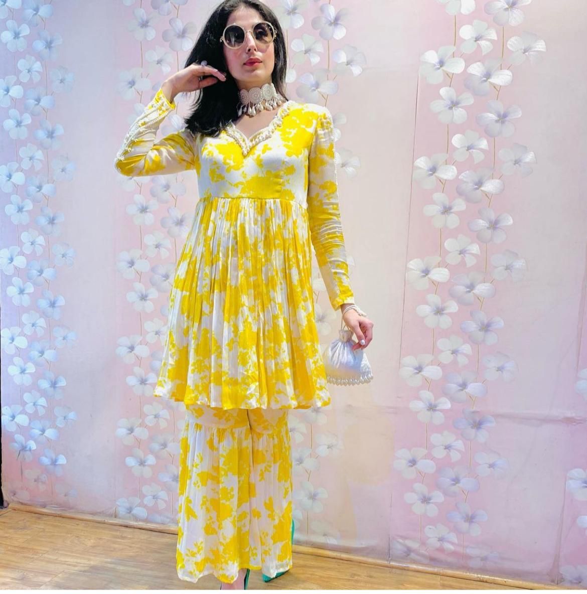 yellow color sharara suit at best price buy now