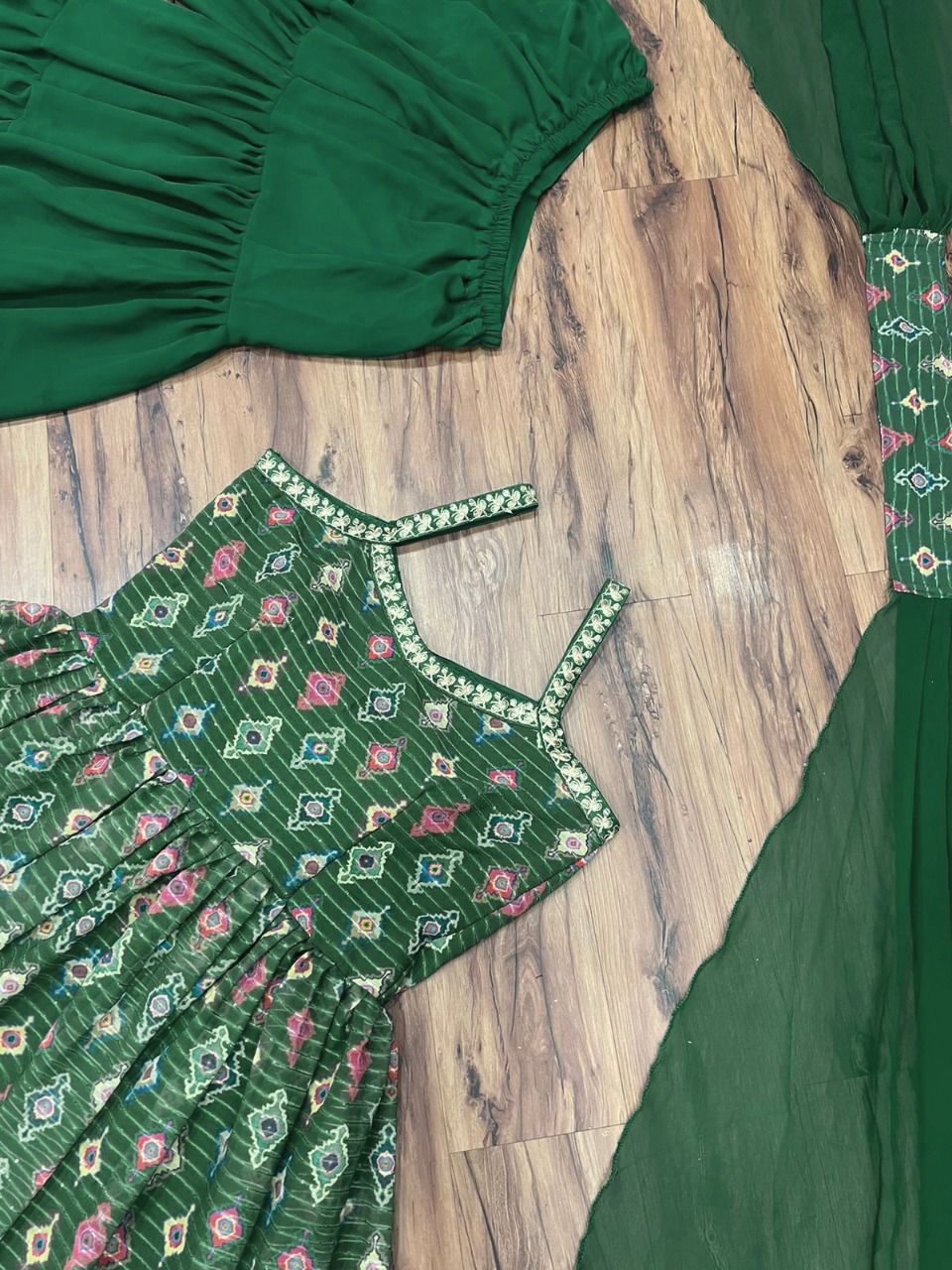Green color fancy sharara-suit buy now online - Joshindia