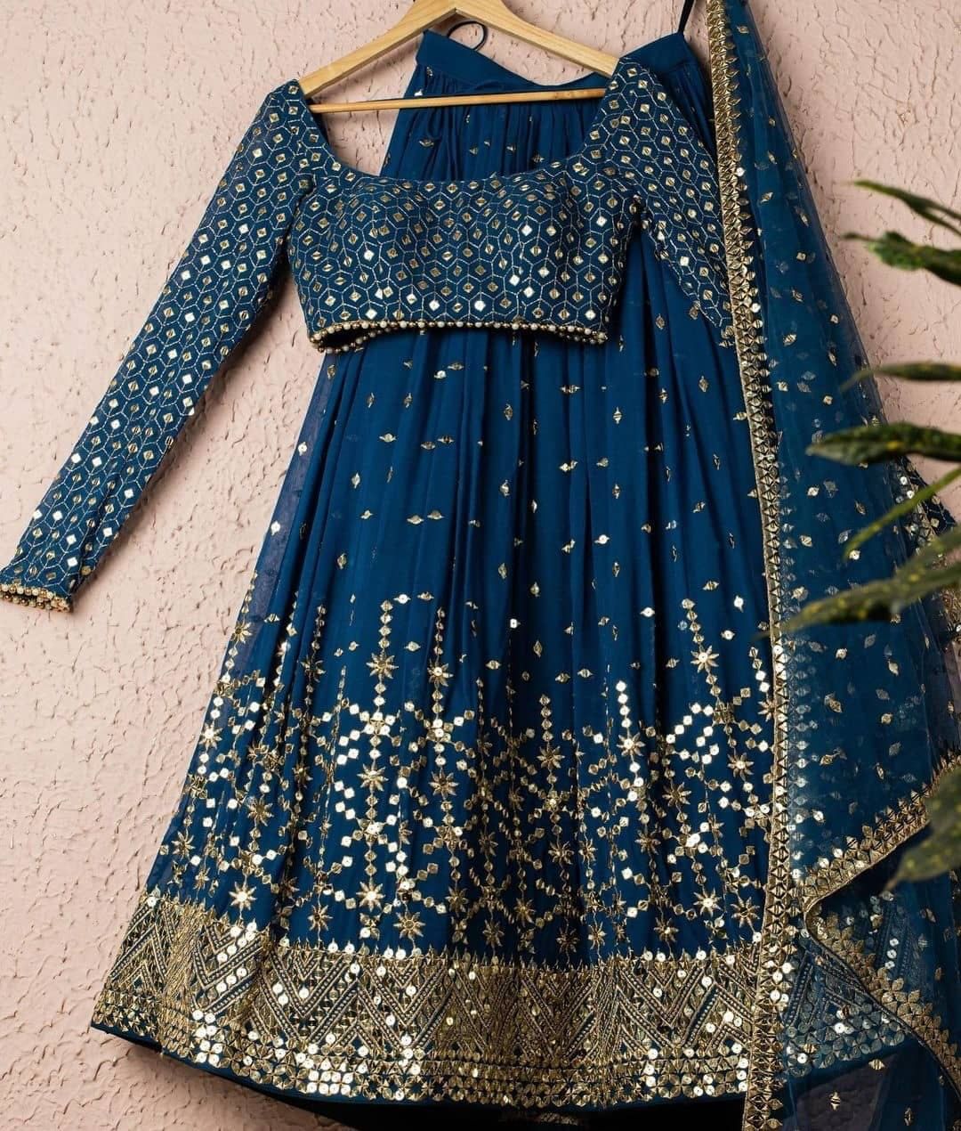 Wedding special blue color lehenga choli for stylish looks