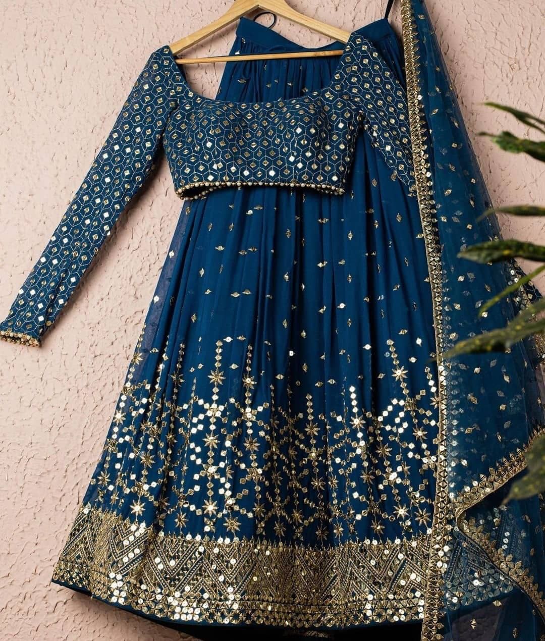 Wedding special blue color lehenga choli for stylish looks - Joshindia