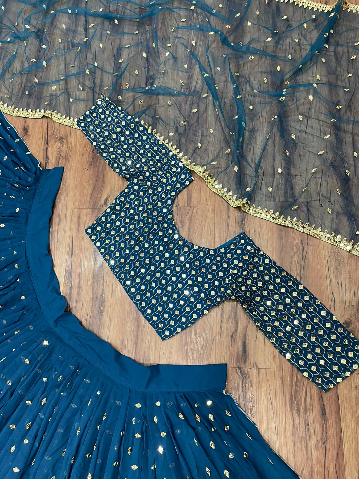 Wedding special blue color lehenga choli for stylish looks - Joshindia