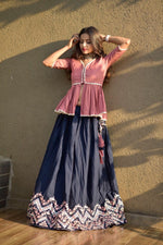 Exclusive Pure Cotton Lehenga With Peplum Style Top buy now - Joshindia