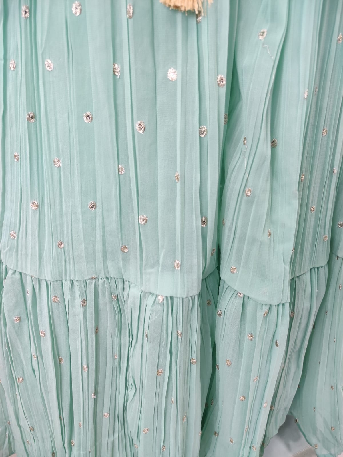 SKY BLUE RUFFLE LEHENGA CHOLI BUY NOW - Joshindia