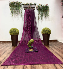 Beautiful Purple color sequence saree for partywear look - Joshindia