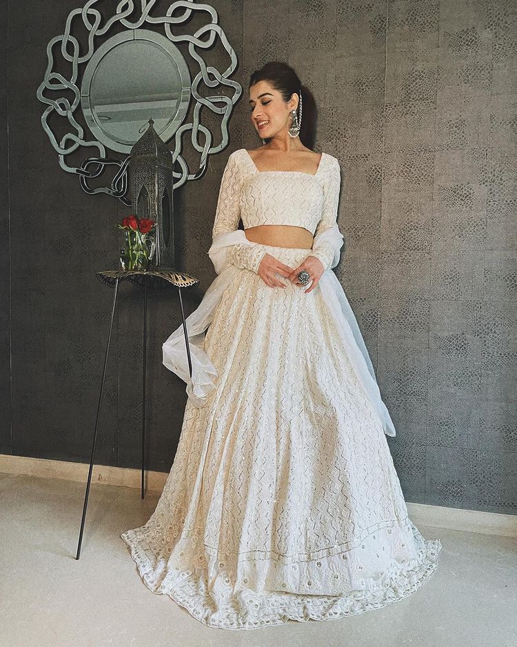 White color designer lehenga choli for amazing looks - Joshindia