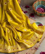 buy online yellow color silk saree - Joshindia