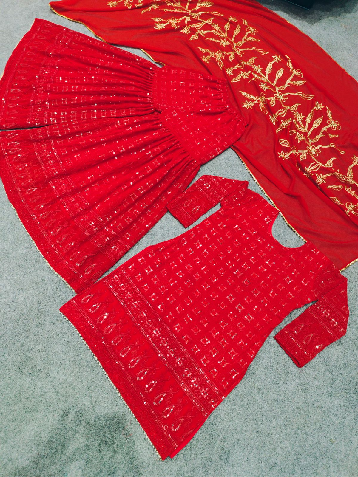 red color designer salwar suit - Joshindia