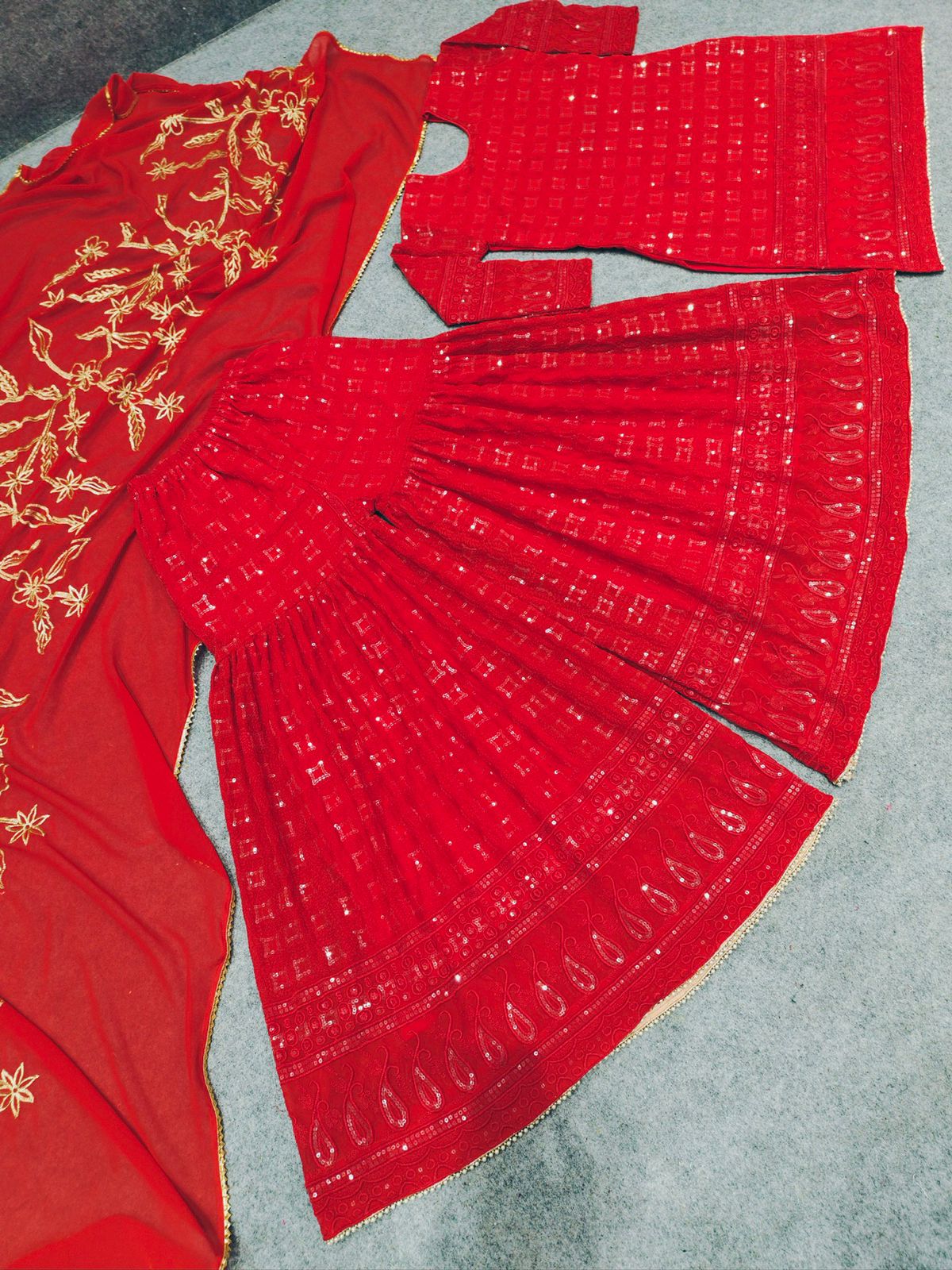 red color designer salwar suit - Joshindia