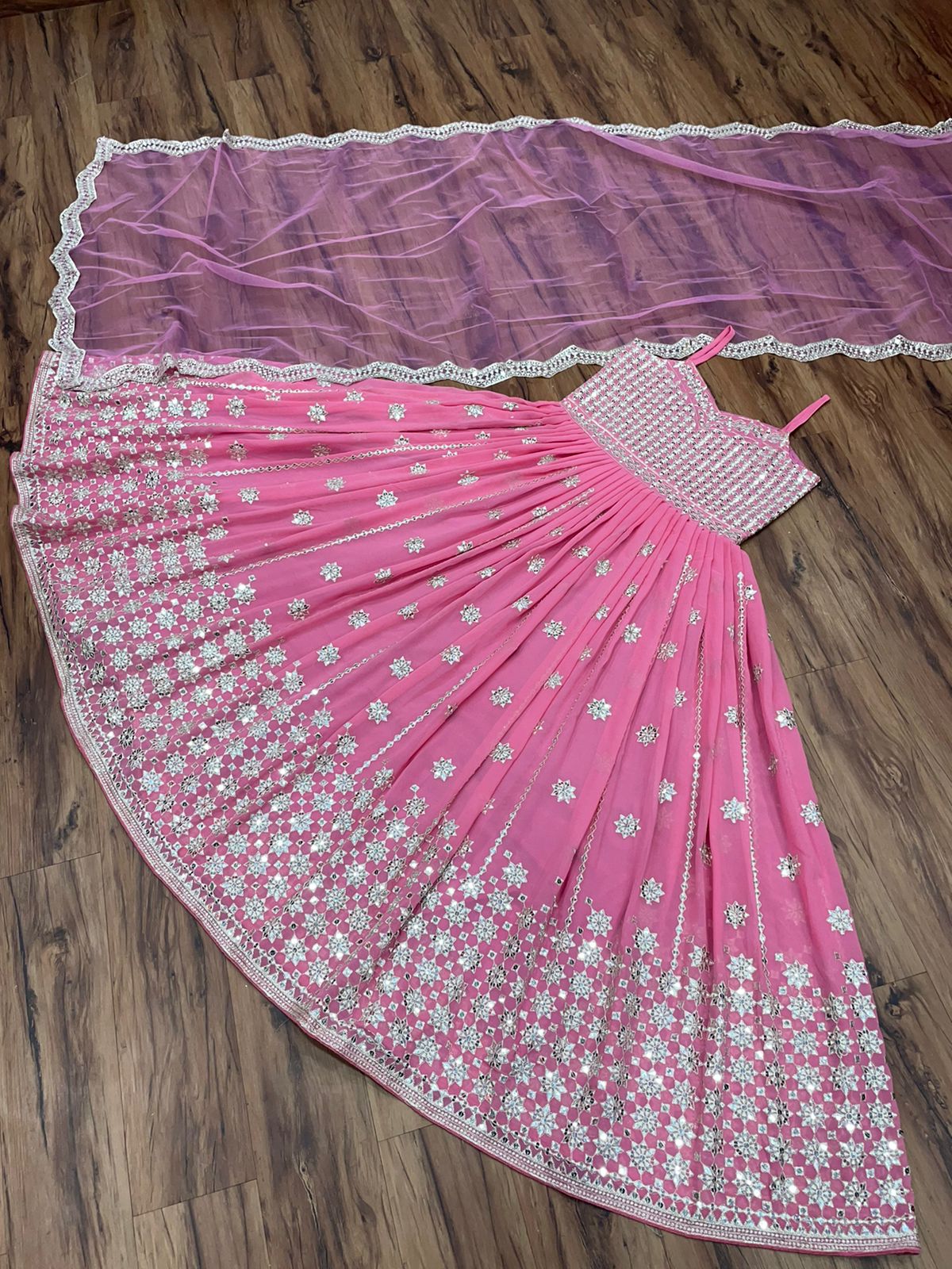 Pink color fancy designer gown for wedding functions - Joshindia