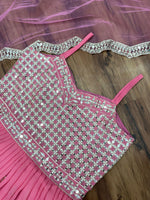 Pink color fancy designer gown for wedding functions - Joshindia