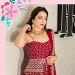 Beautiful dark pink peplum style designer outfits buy now - Joshindia