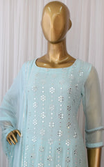 Beautiful sky blue color kurta set for daily wear buy now - Joshindia