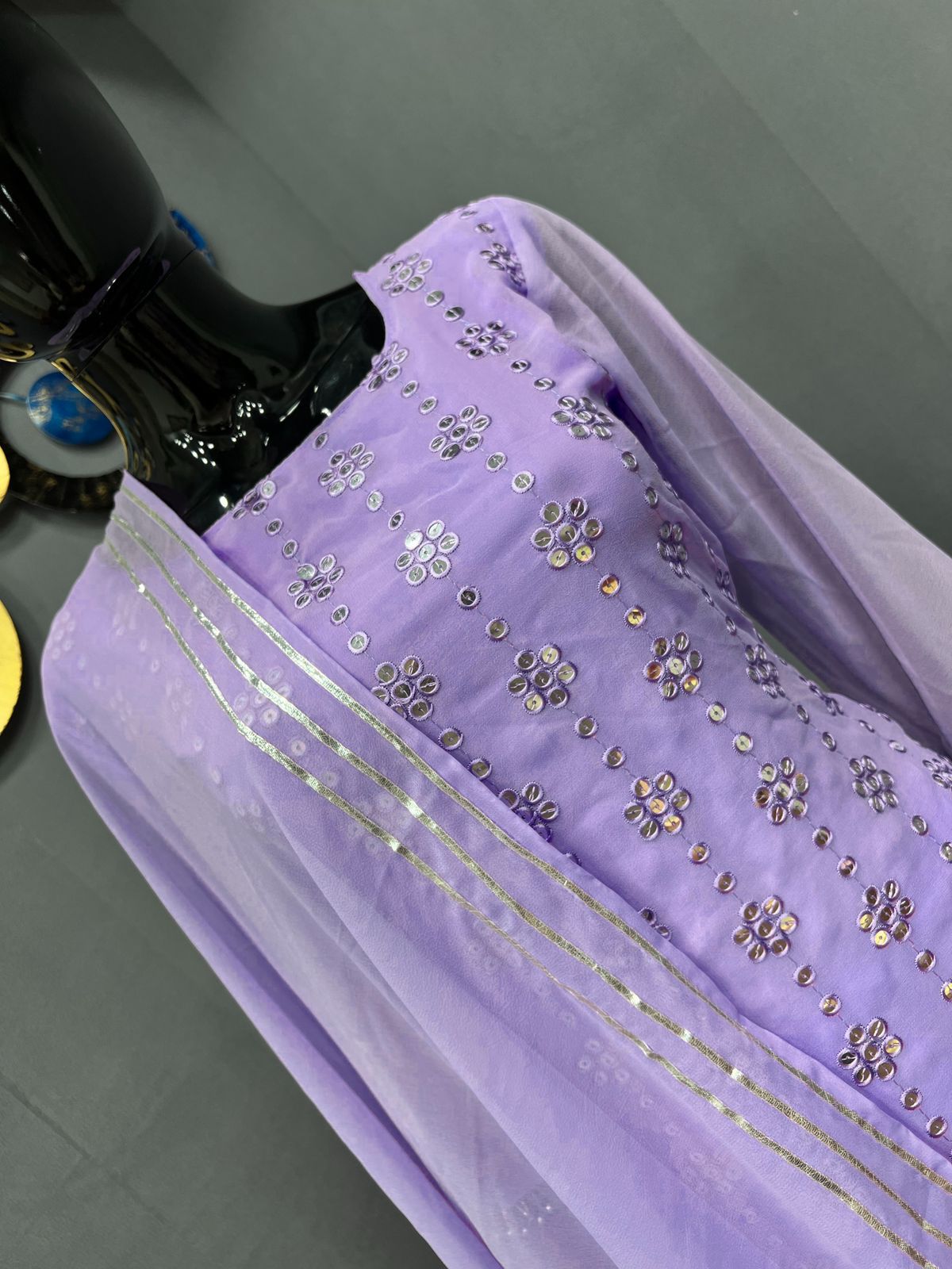 Lilac color latest designer kurta set buy online - Joshindia