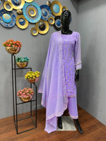 Lilac color latest designer kurta set buy online - Joshindia
