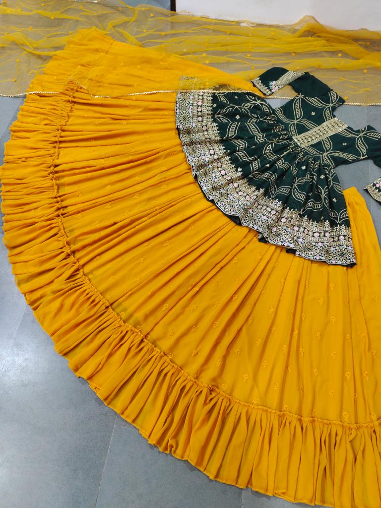 Trending designer outfit for haldi and mehndi ceremony - Joshindia