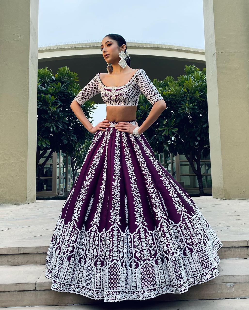 Buy Latest Purple Color Lehenga Choli Online - Joshindia