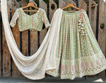 Trending Mint green color designer mirror work lehenga choli buy now - Joshindia