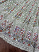 Trending Mint green color designer mirror work lehenga choli buy now - Joshindia