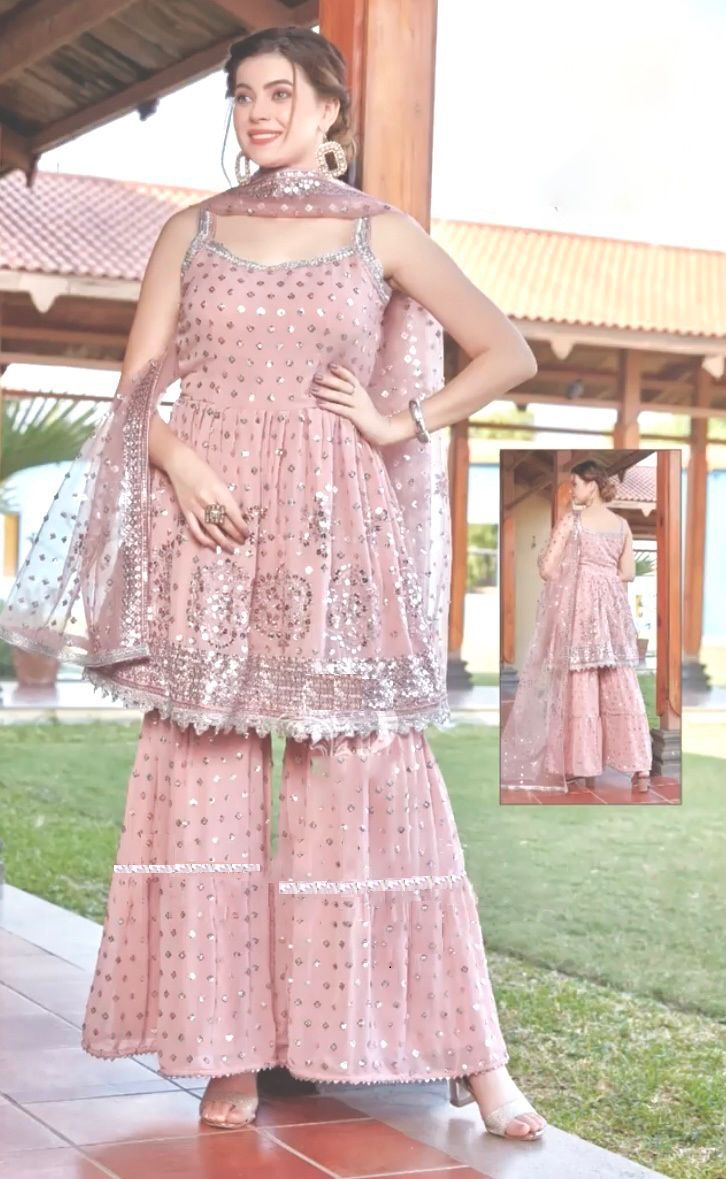 Frock with sharara 2018 best sale