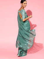 Trendy Viridian Green color designer saree at affordable rate - Joshindia