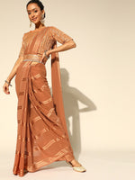 Trendy Orange color designer saree at affordable rate - Joshindia